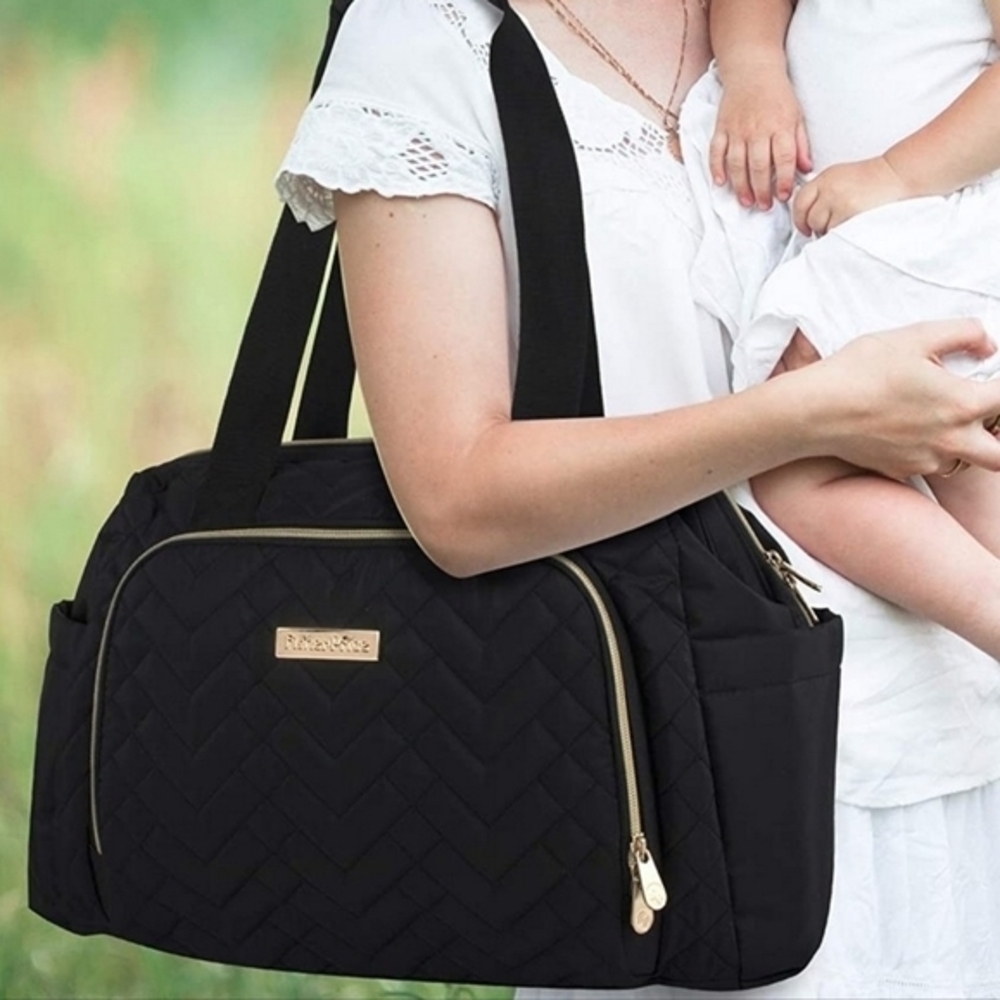 Fisherprice  Black Quilted Women's Diaper Bag